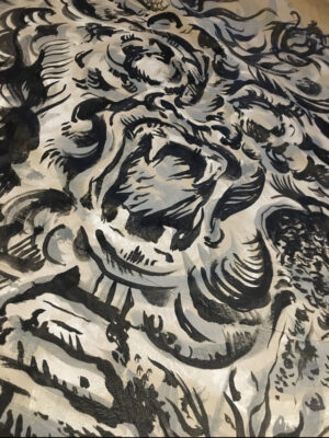 Painting dress for a fashion event with Jane Alexander